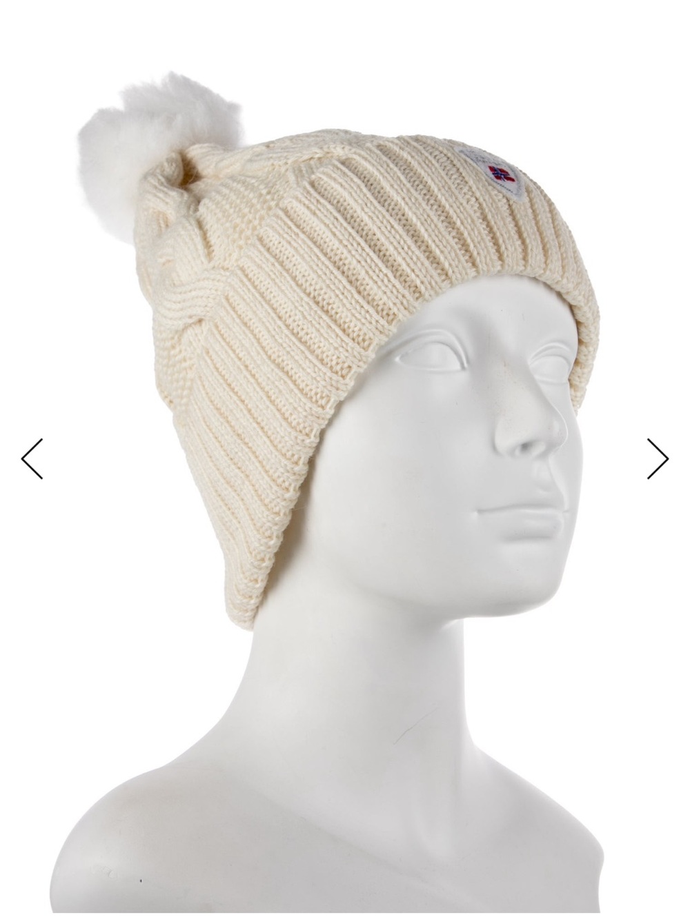 Dale of Norway Cream Cable-Knit Pom Beanie wool